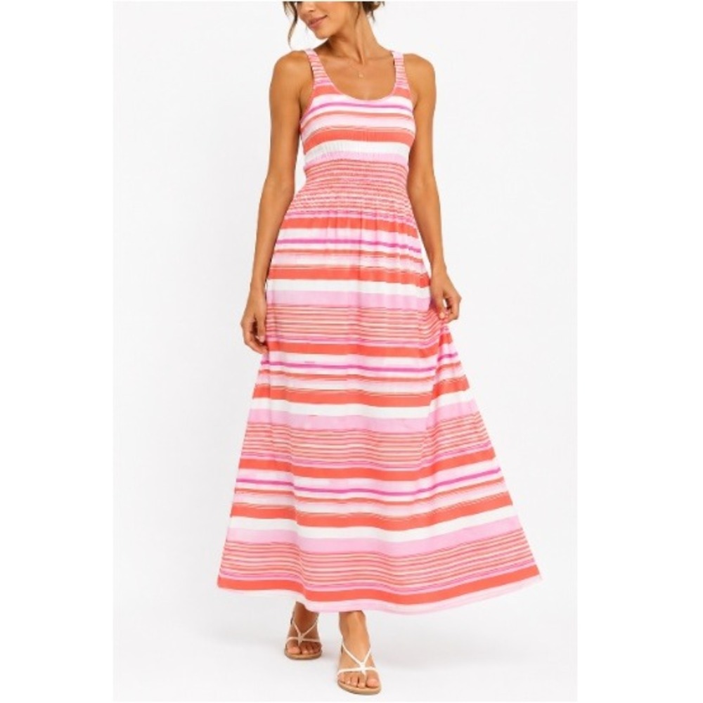 Columbia Women's Pink Striped PFG Omni Wick Maxi Stretch Tank Dress‎ Size XS
